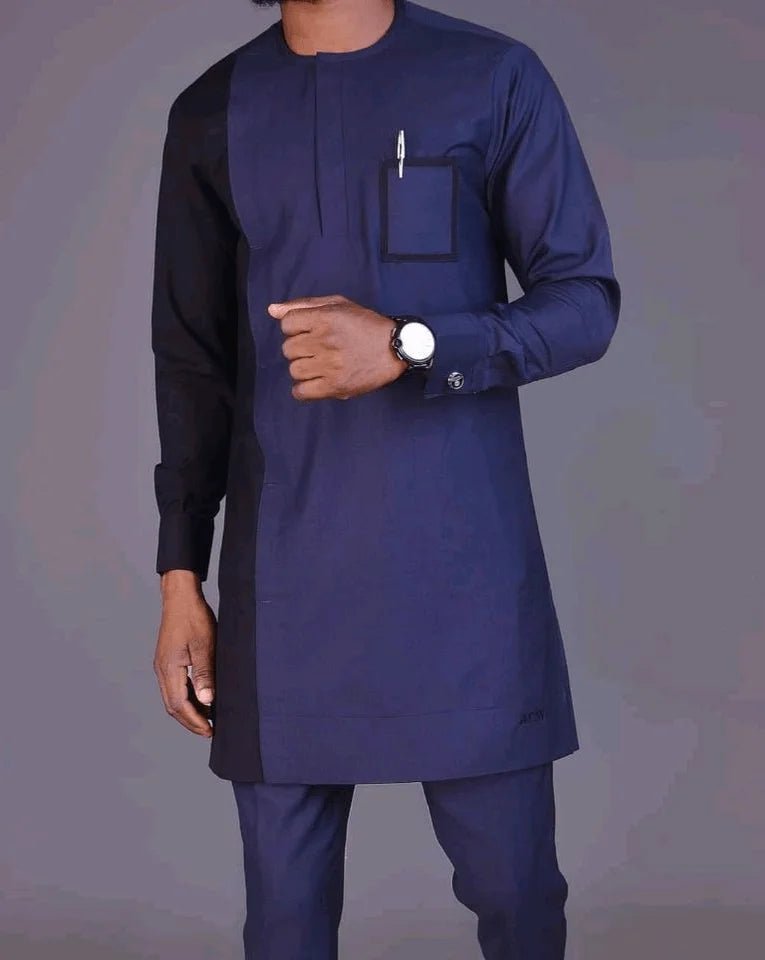 Navy blue plain African suits - Bob Adams Omec Online Smart Shop
